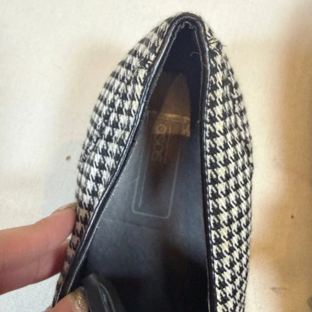 ASOS Women's Houndstooth Loafers Black White Bow Detail - Size 8‎ WF